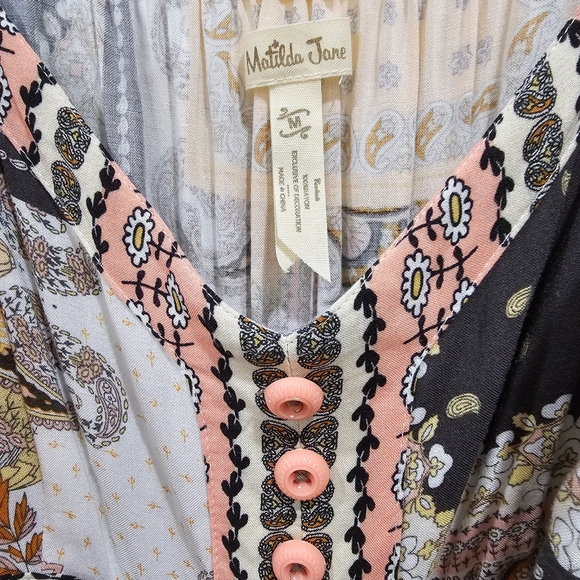 Matilda Jane Adventure Begins Paisley Flowy Cottagecore Maxi Dress Size Medium - Picture 7 of 13